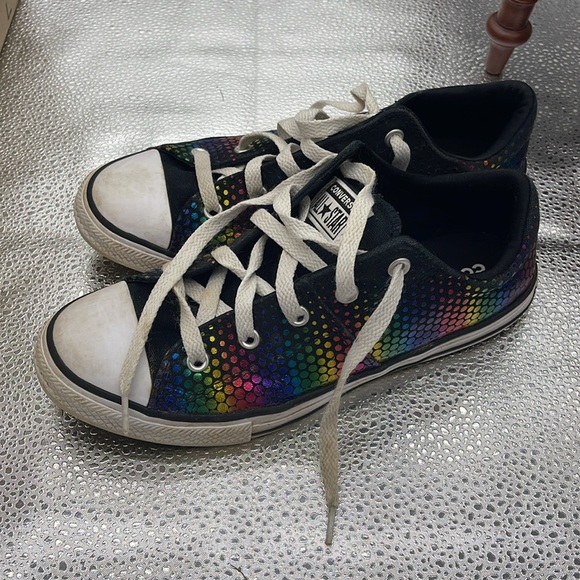 Converse Size 4 Multicolor Shiny Dot Shoes - Picture 2 of 5